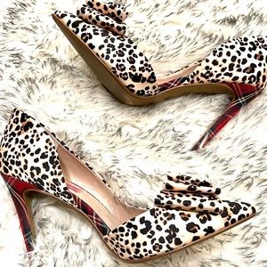 Prince leopard plaid print D’Orsay high heel - size 7.5